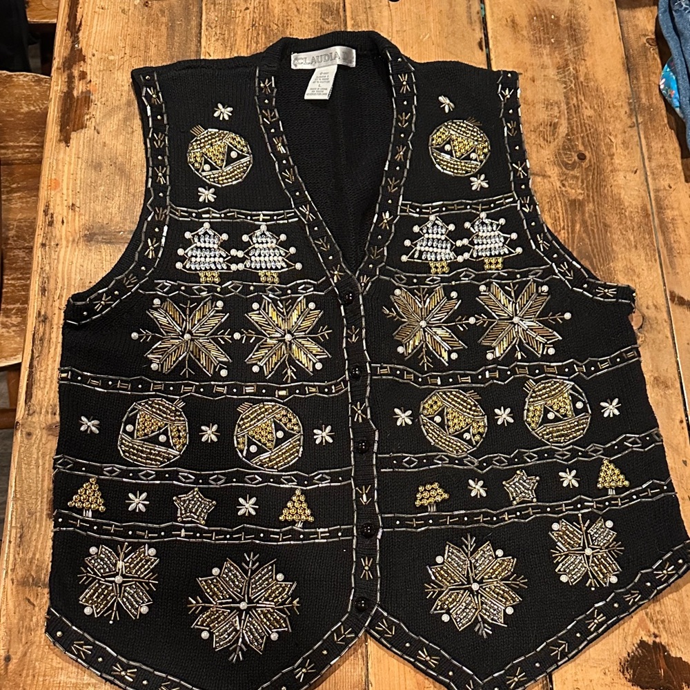 Christmas Bejeweled sweater Vest